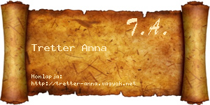 Tretter Anna névjegykártya